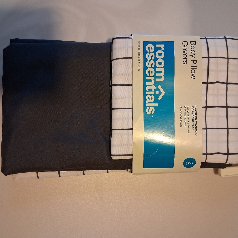 Room Essentials Black and White Body Pillow Covers